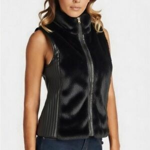 Black Faux Fur Vest